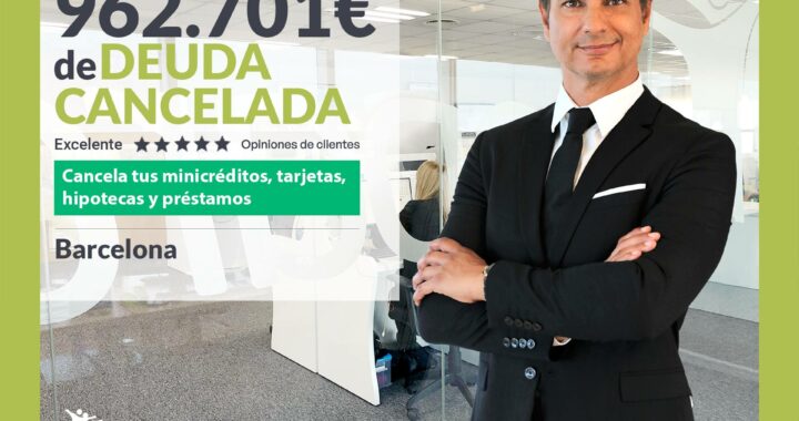 Repara tu Deuda Abogados cancela 962.701 € en Barcelona (Catalunya) con la Ley de Segunda Oportunidad