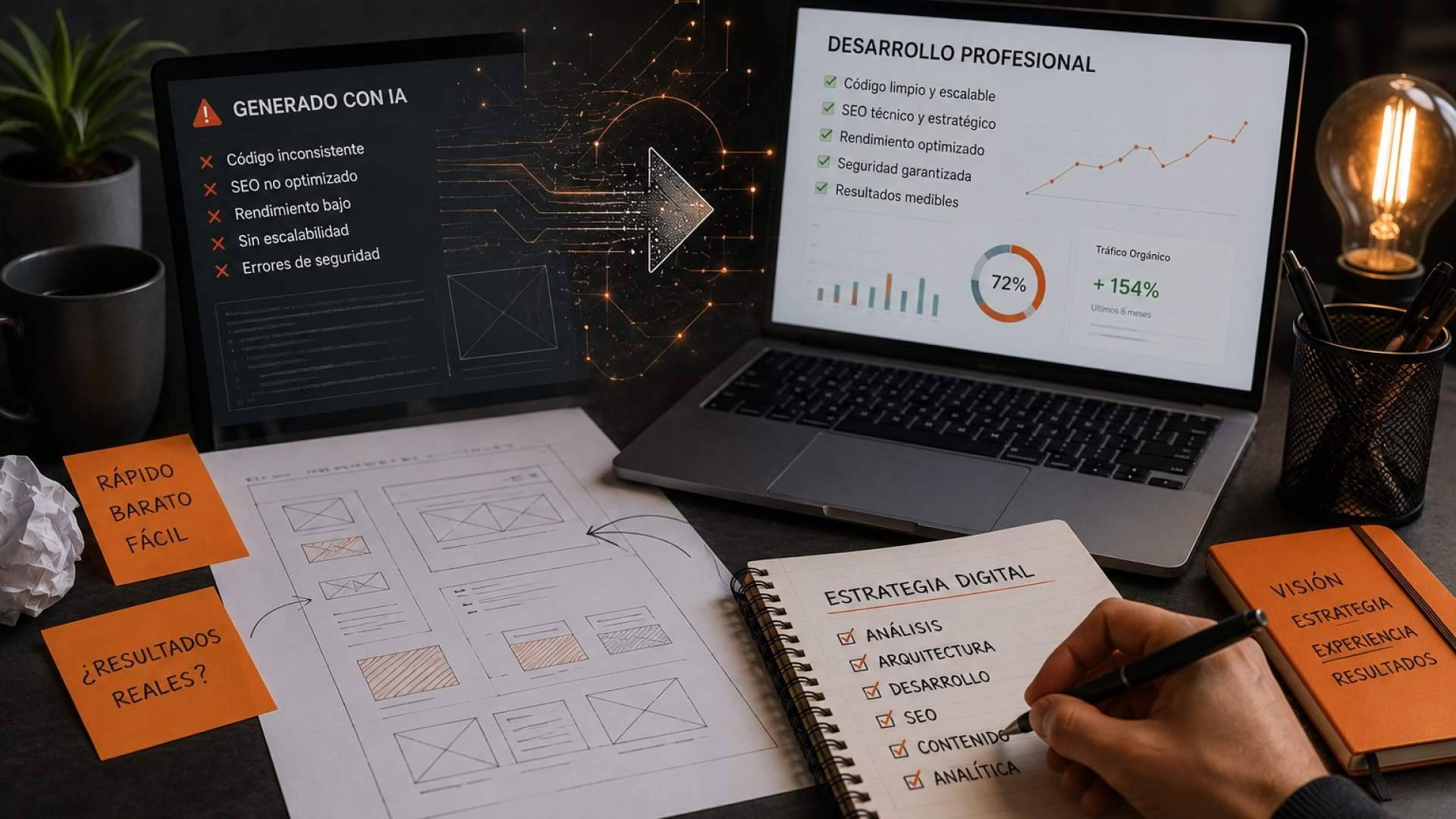 Crear páginas web con IA impulsa nuevos retos relacionados con mantenimiento, escalabilidad y posicionamiento SEO